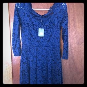 Lace blue dress